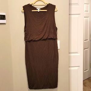 Leith sinched waist dress hunter green